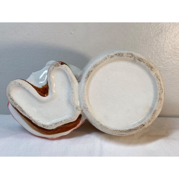 Ceramic Planter Kitschy Cat School Girl  Book Doll Nursery VTG - Picture 13 of 14